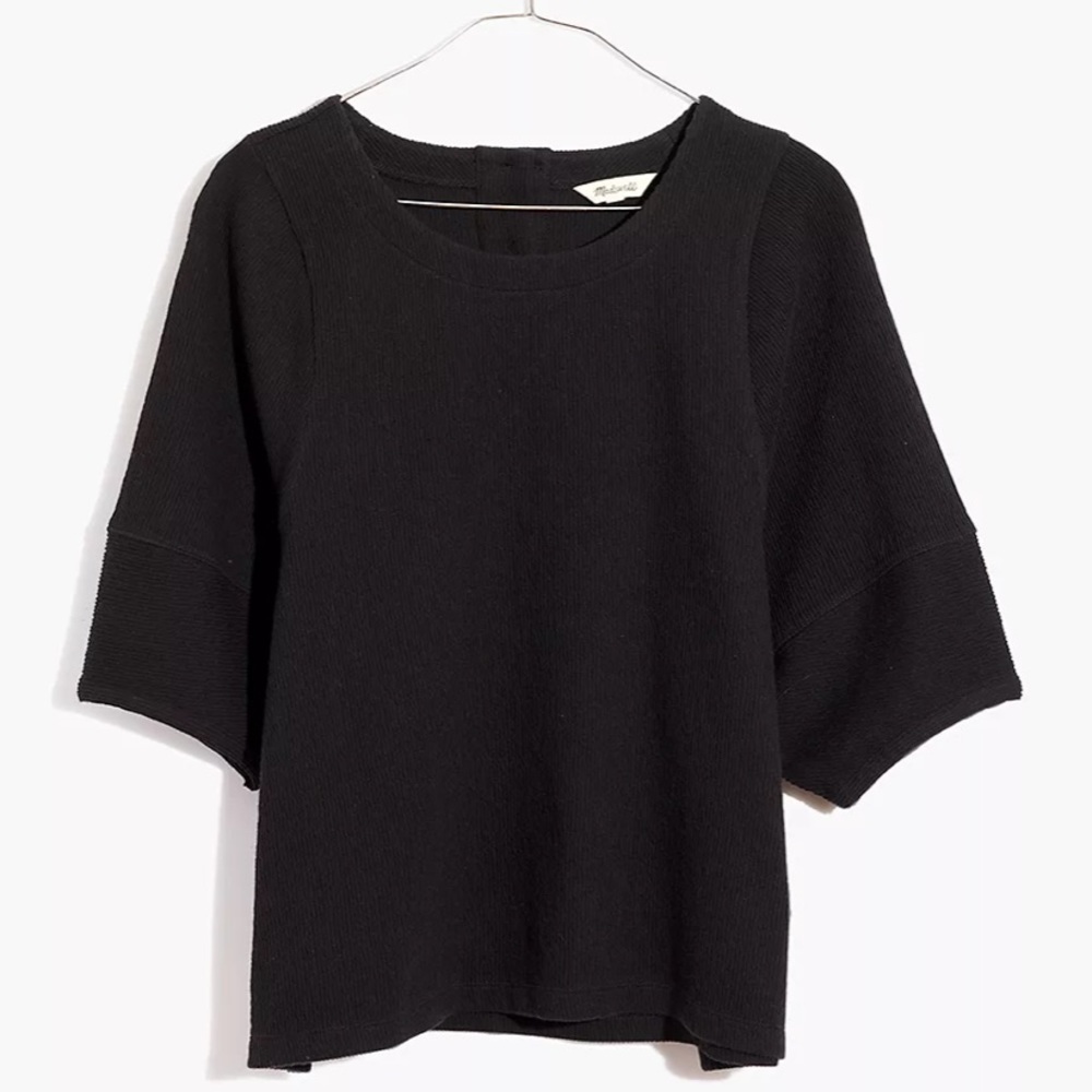 Ottoman Jacquard Button-Back Top